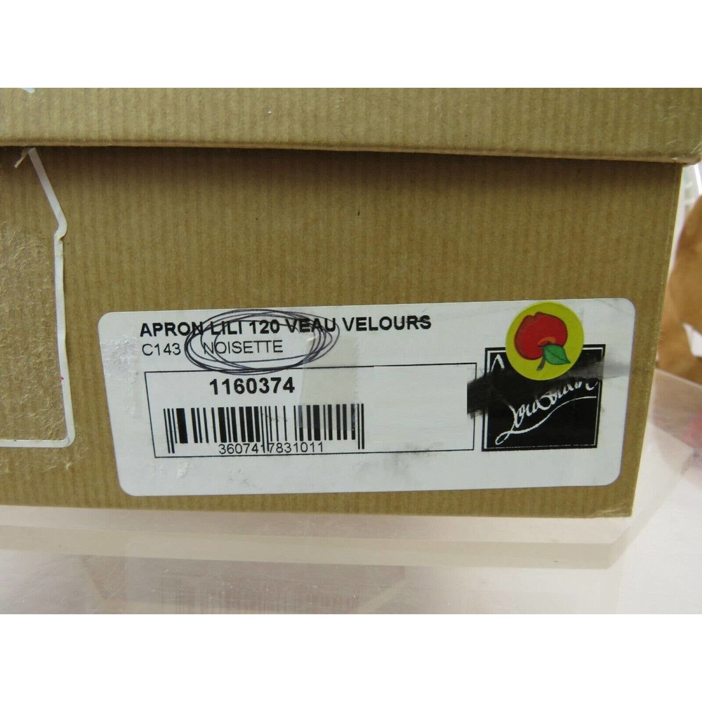 NIB LOUBOUTIN APRON LILI 120 BROWN SUEDE CRISSCROSS PLATFORM PUMPS 40.5 ITALY - Picture 12 of 12